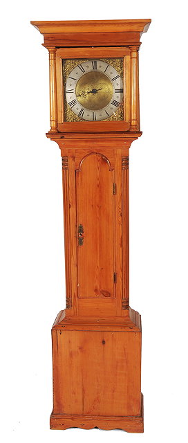 Appraisal: A TH CENTURY PINE CASED THIRTY HOUR LONG CASE CLOCK