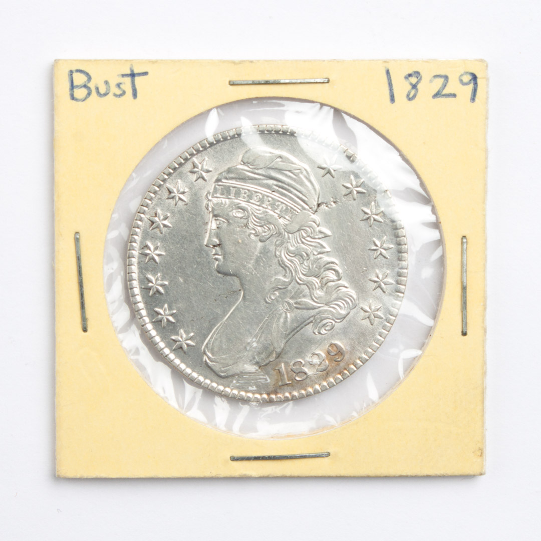 Appraisal: U S Capped Bust type half dollar flawed obverse planchet