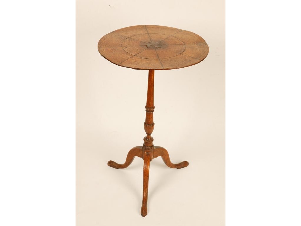 Appraisal: A GEORGE III ELM TRIPOD TABLE with a circular top