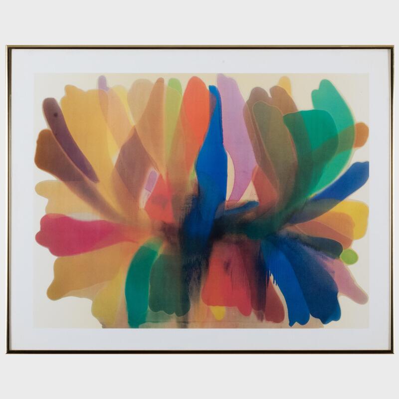 Appraisal: After Morris Louis - Untitled Photomechanical reproduction x in sight