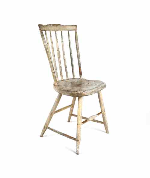 Appraisal: Painted rodback Windsor chair ca