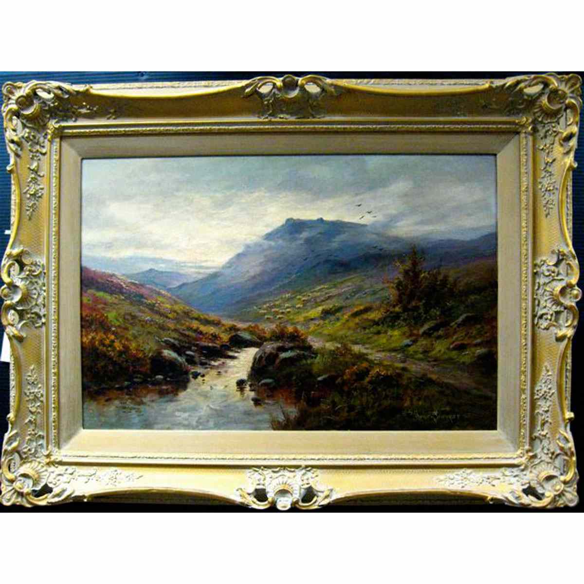 Appraisal: HENRY COOPER BRITISH TH CENTURY HIGHLAND LANDSCAPE WITH CREEK AND