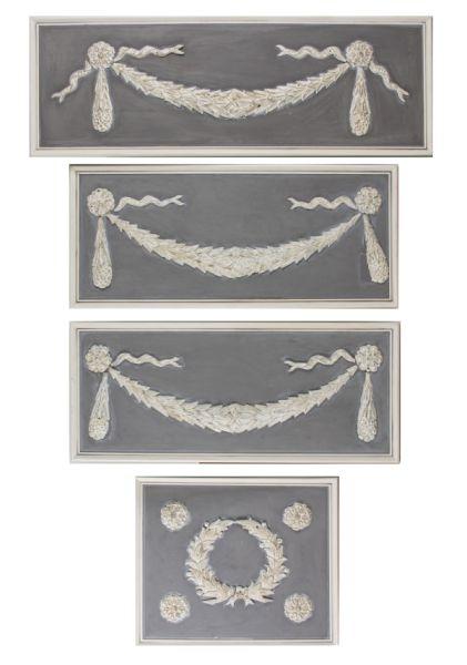 Appraisal: Group of Four Decorative Tin Wall Hangings th c tin