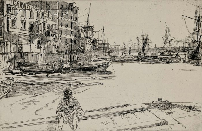 Appraisal: James Abbott McNeill Whistler American - Eagle Wharf Kennedy Signed