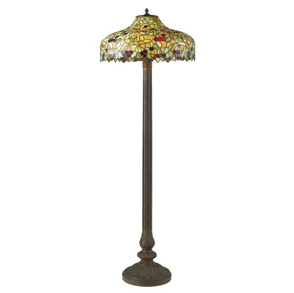 Appraisal: CHICAGO MOSAIC Floor lamp with a leaded glass shade of