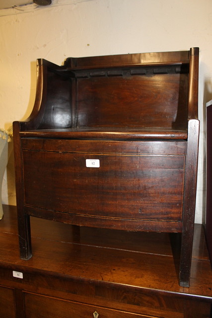 Appraisal: A GEORGIAN MAHOGANY COMMODE SEAT of bow front form with