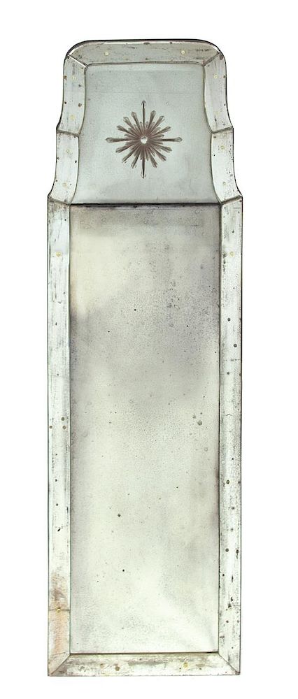 Appraisal: A Queen Anne Style Glass Framed Pier Mirror Height x