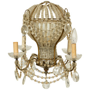 Appraisal: An Italian Beaded Balloon-Form Chandelier Mid th Century Height x