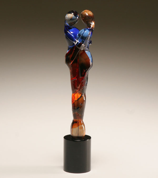 Appraisal: Mario Badioli Murano Lovers art glass sculpture depicting two figures