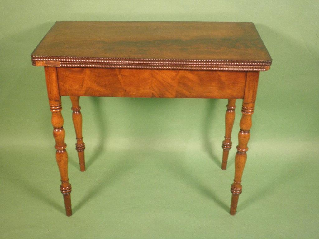 Appraisal: An early thC Continental mahogany card table the rectangular top