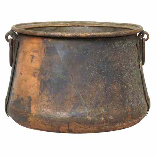 Appraisal: A Turkish Iron Mounted Copper Cauldron circa having a wide