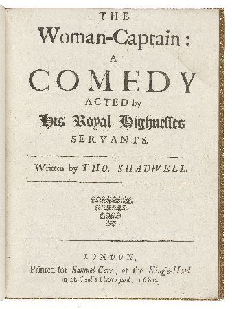 Appraisal: Shadwell Thomas The woman-captain a comedy acted by His Royal