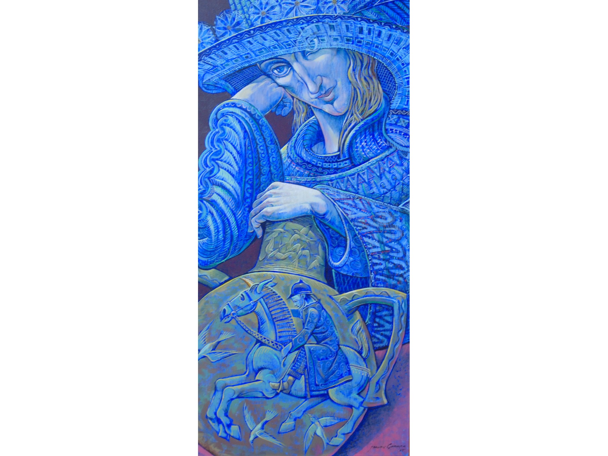 Appraisal: JAMES GORMAN Scottish - THE BLUE FILIGREE WITCHOil on panel