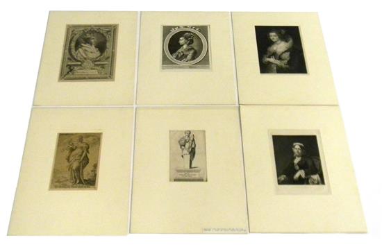 Appraisal: th C line engravings of classical figures and contemporary portraits