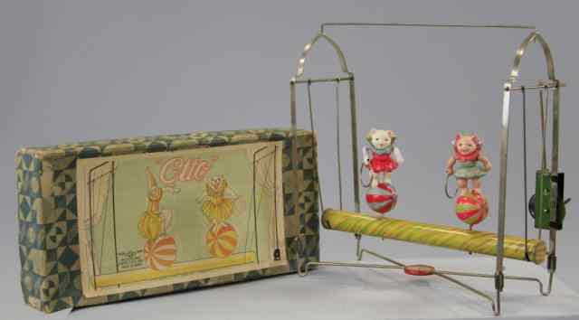 Appraisal: 'OTTO'' BOXED KITTY PLAYLAND TOY Pre-war Japanese celluloid and tin