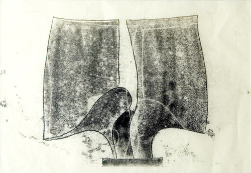 Appraisal: Harry Bertoia American - Untitled monotype on rice paper x