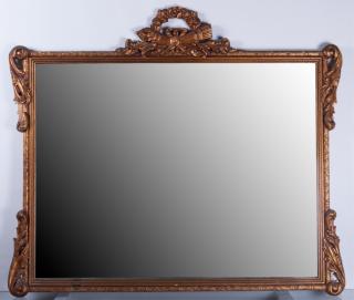 Appraisal: Gilt Gesso Mirror With crossed torch and arrow crest measures