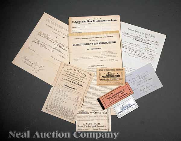 Appraisal: A Group of Steamboat Memorabilia comprising a coupon bond for