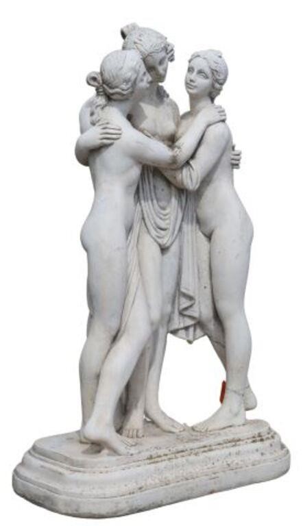 Appraisal: Italian cast stone garden statue The Three Graces after Antonio