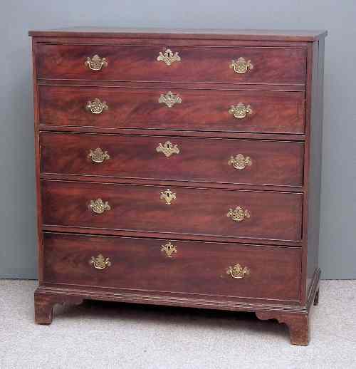 Appraisal: A George III mahogany Secretaire chest of drawers inlaid with