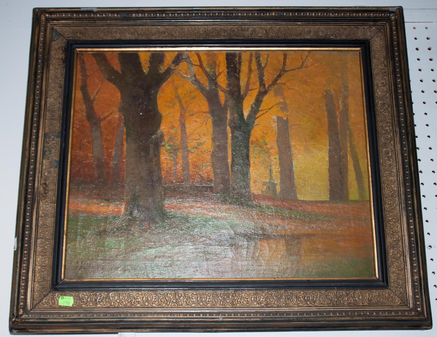 Appraisal: Framed oil on canvas by J Waller