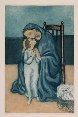 Appraisal: PABLO PICASSO after Maternit Color aquatint and etching x mm