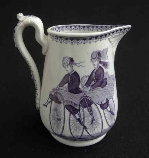 Appraisal: Pitcher - Velocipede ''C E BICYCLES''