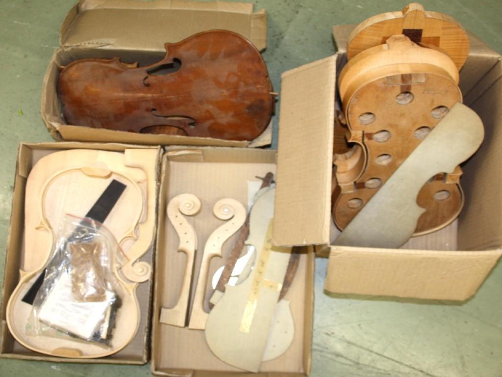 Appraisal: Small quantity of violin making moulds a violin in kit