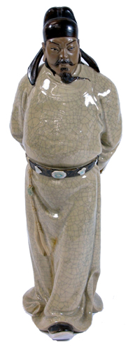 Appraisal: CHINESE GLAZED CERAMIC SCULPTURE General Tang Tai Zhong by Zhuang