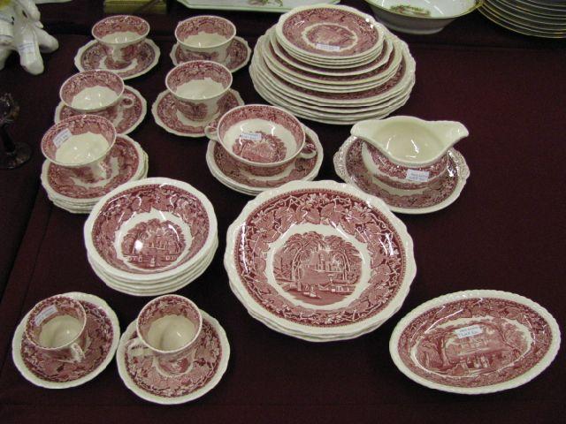 Appraisal: pcs Mason's Vista Ironstone Dinnerware includes plates cups saucers cream