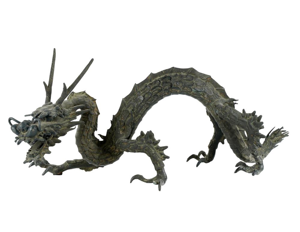 Appraisal: JAPANESE PATINATED BRONZE DRAGON FIGUREunmarked Provenance The Mrs Stuart Davis