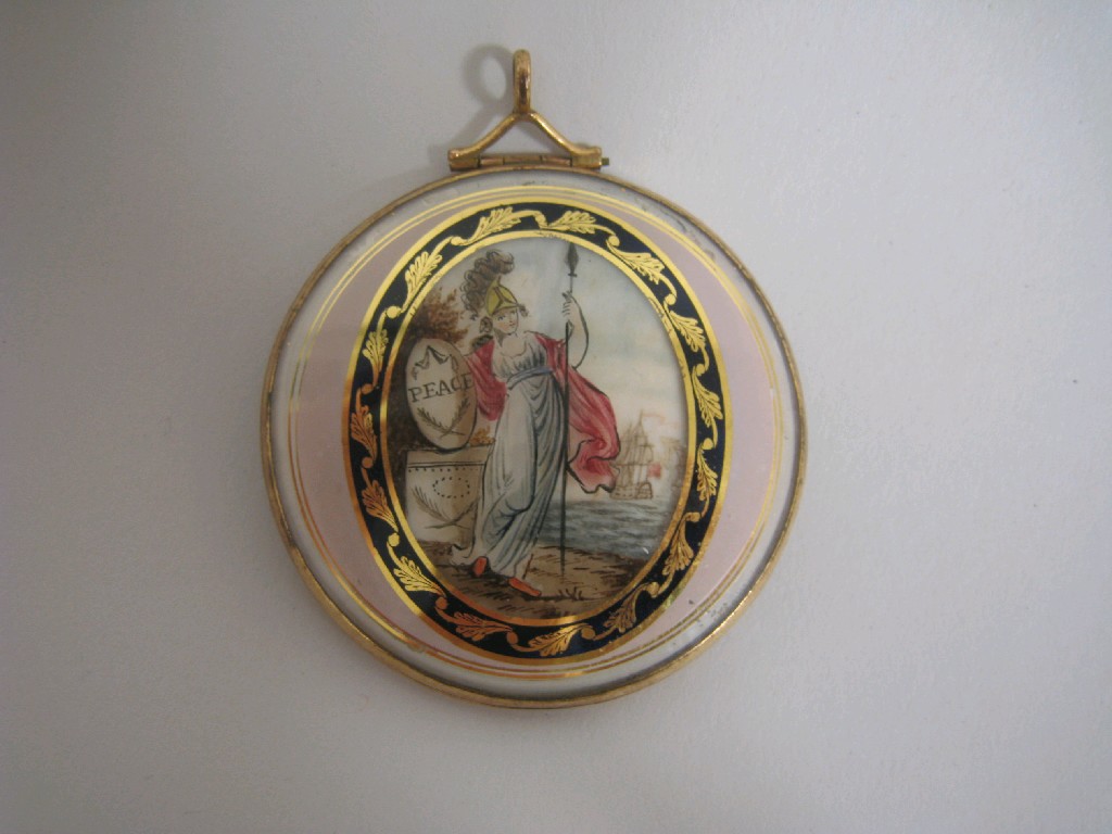 Appraisal: A Georgian Miniature Frame Locket circa the circular glass painted