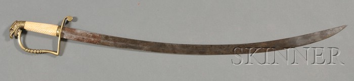 Appraisal: Officer's Saber early th century with rope carved bone handle