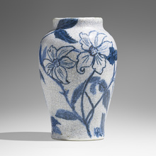 Appraisal: Hugh C Robertson for Dedham Pottery VASE WITH FLOWERS USA