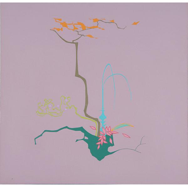 Appraisal: GREG ROSE American b Ikebana acrylic and oil on canvas