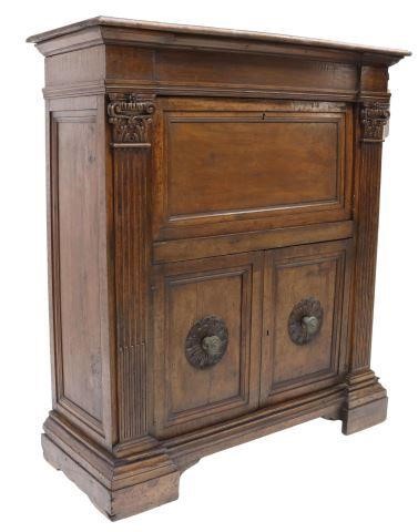 Appraisal: Continental Neoclassical walnut fall front desk early th c fall