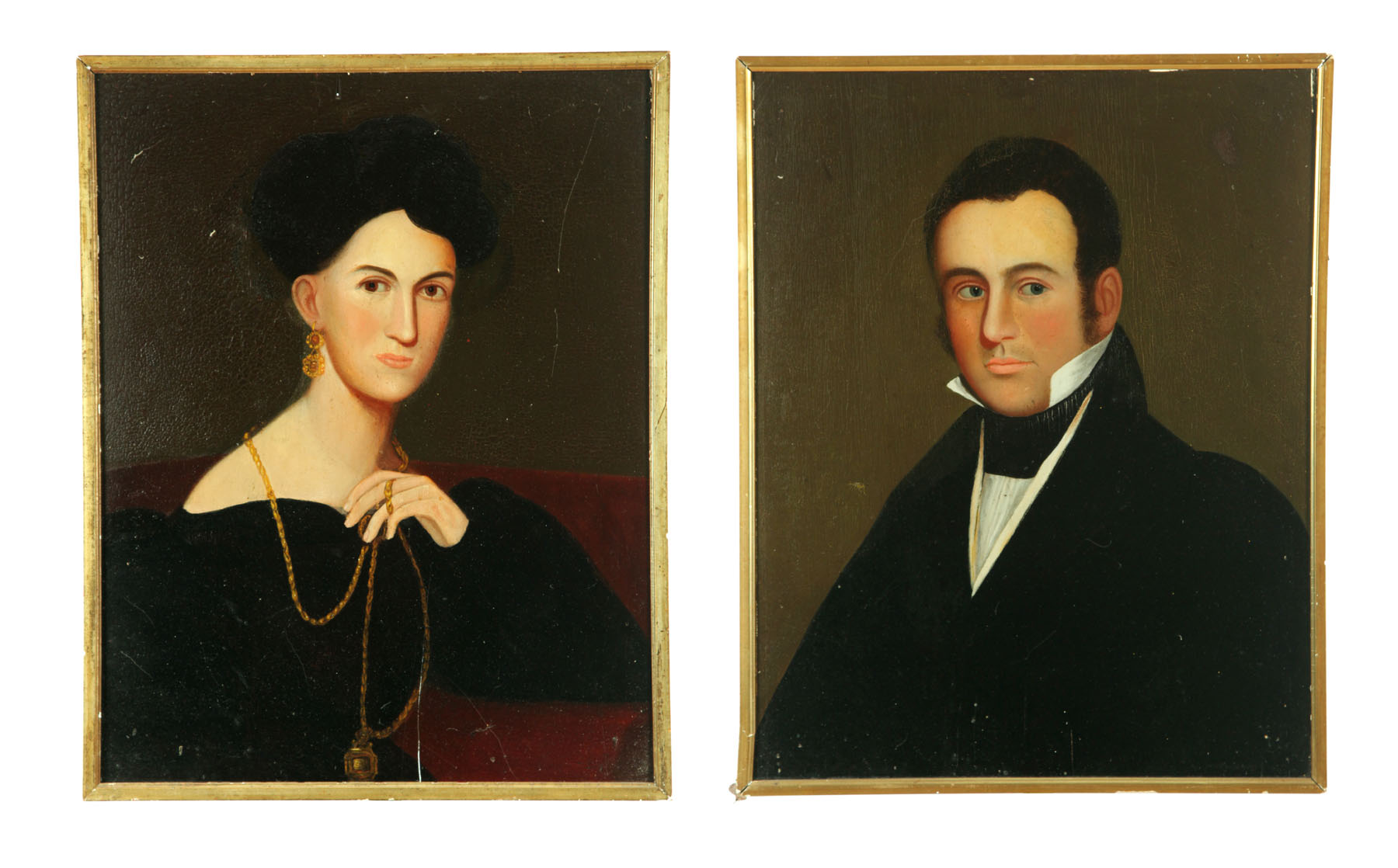 Appraisal: PAIR OF PORTRAITS BY ZEDEKIAH BELKNAP MASSACHUSETTS - Oil on