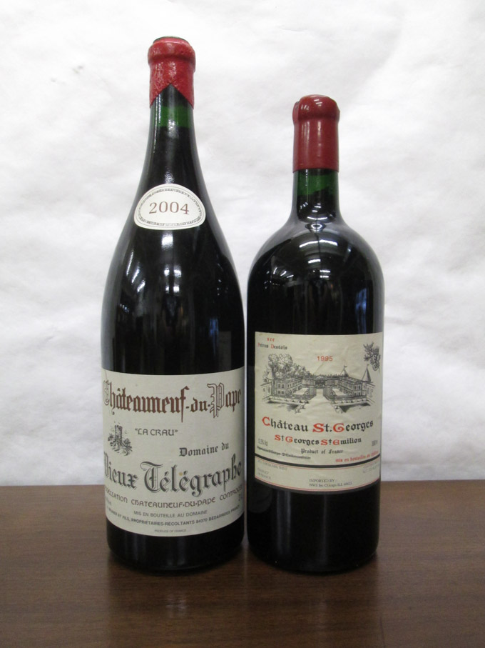 Appraisal: TWO DOUBLE MAGNUMS OF VINTAGE FRENCH RED BORDEAUX WINE Domaine