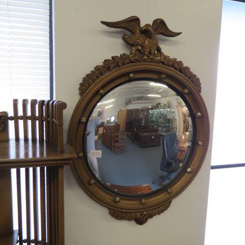 Appraisal: Bullseye Mirror eagle and laurel design gold finish