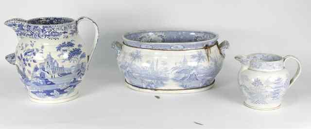 Appraisal: A large blue and white jug a blue and white