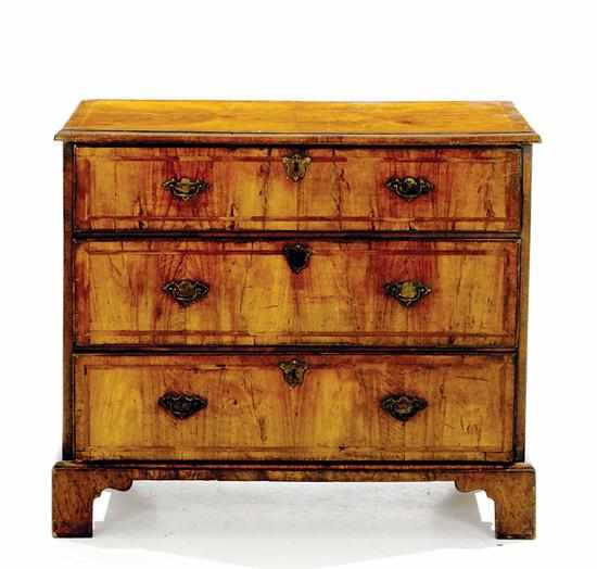 Appraisal: George III inlaid walnut chest of drawers late th century