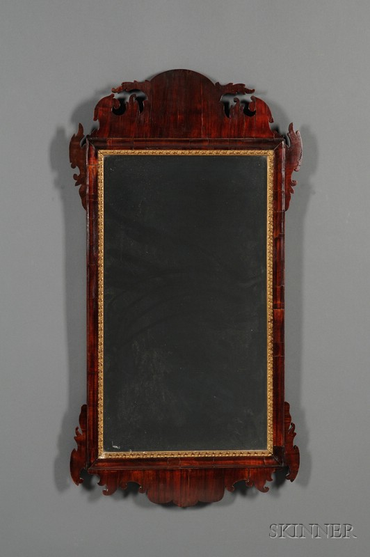 Appraisal: Chippendale Mahogany Scroll Mirror last quarter th century of typical