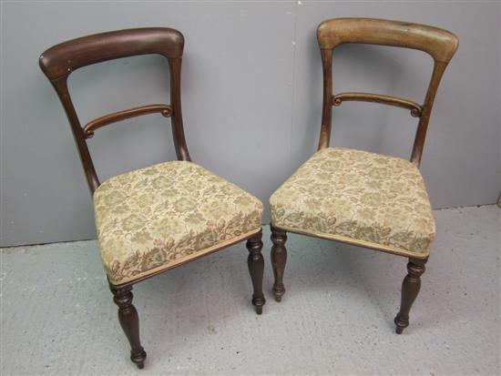 Appraisal: Set of five th century rosewood open back dining chairs