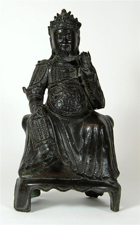 Appraisal: A Chinese bronze figure of Guandi the warrior God late