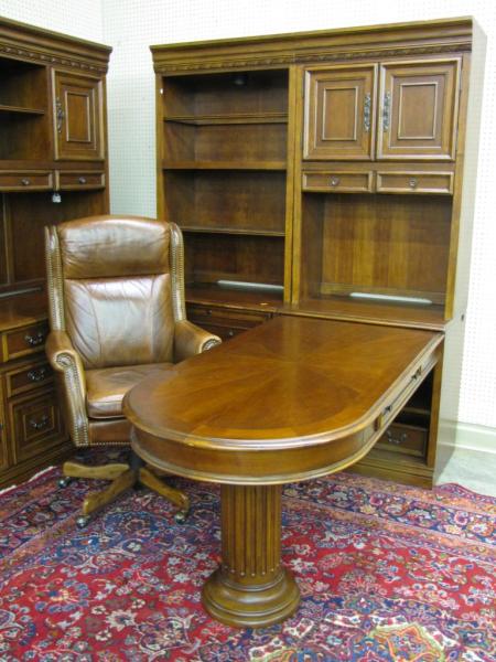 Appraisal: Hooker Seven Piece Desk Unit with three hutch tops credenza