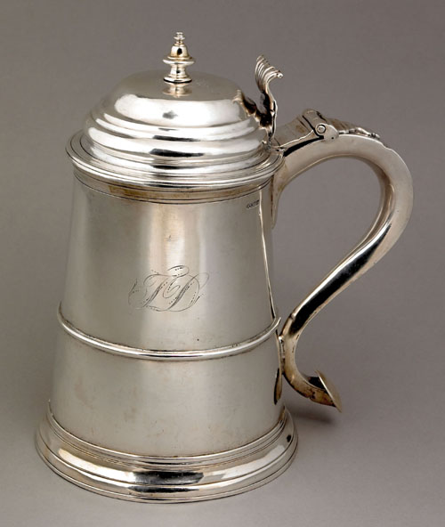 Appraisal: Boston Massachusetts silver tankard ca of tapered cylindrical form with