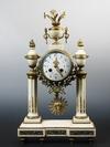 Appraisal: MANTEL CLOCK - th c Empire style white marble and