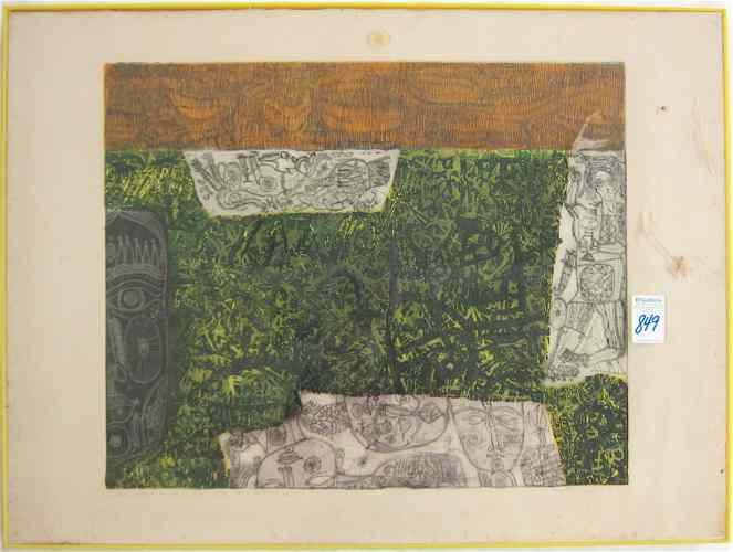 Appraisal: JYOTI BHATT COLORED LITHOGRAPH India born titled ''Scattered Forms Under