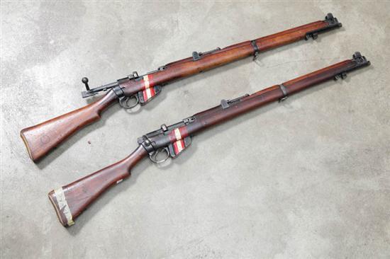 Appraisal: TWO INERT SHORT MAGAZINE LEE-ENFIELD RIFLES Serial numbers and