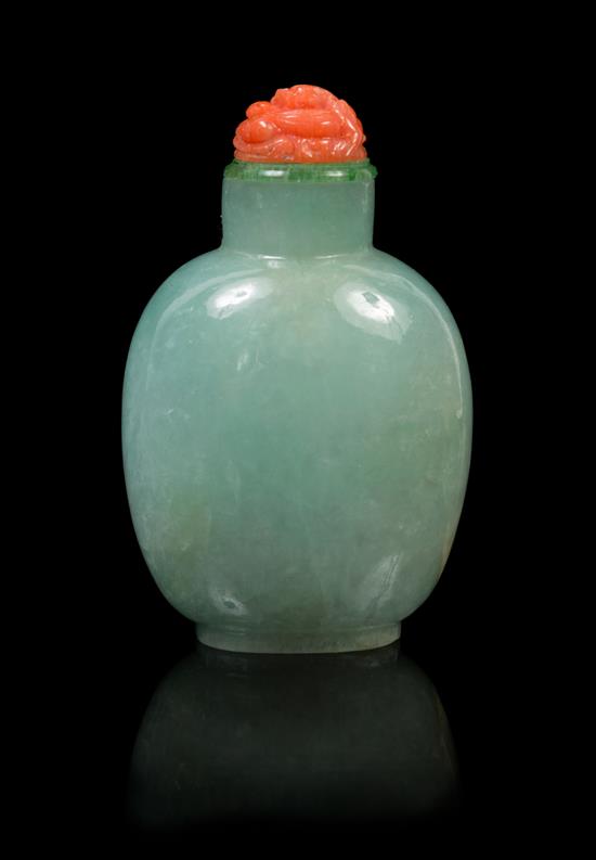 Appraisal: Sale Lot A Chinese Jadeite Snuff Bottle th century the